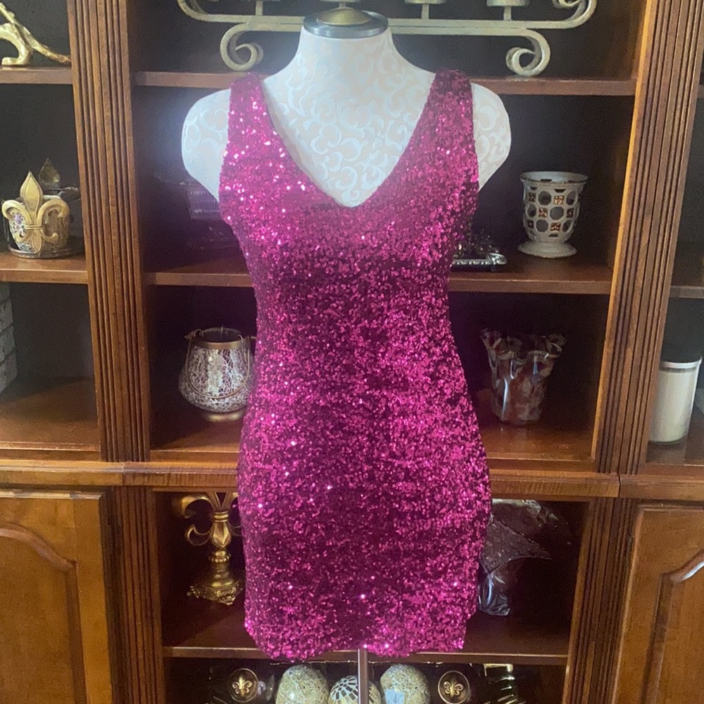 Bebe Addiction Dona Sequin Mini Dress